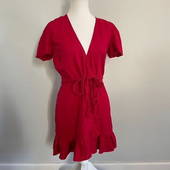 Reformation Sally Dress in Red 100% Linen - Size S (Orig. $198) - Picture 2 of 5